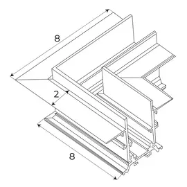 Maxlight magnetic mt0008 kątownik 90° czarny montaż na sufit lub ścianę do szyn mt0006, mt0007