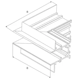 Maxlight magnetic mt0009 kątownik czarny do użycia przy uskoku na suficie do szyn mt0006, mt0007