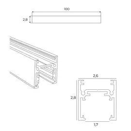 Maxlight magnetic mt0011 szyna magnetyczna płytka natynkowa 1m czarna