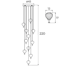 Maxlight p0526d lampa wisząca palloncini 11