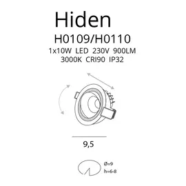 Maxlight hiden h0109 oprawa podtynkowa biała ip32