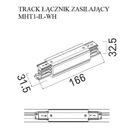 Maxlight łącznik prosty zasilający biały mht1-il-wh