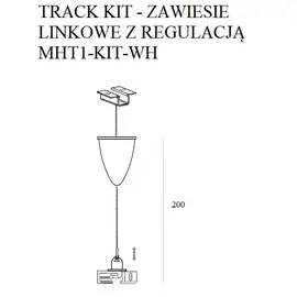 Maxlight zawiesie linkowe z uchwytem 2m białe  mht1-kit-wh