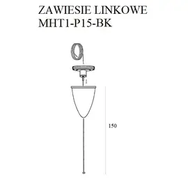 Maxlight zawiesie linkowe 1,5m czarne mht1-p15-bk