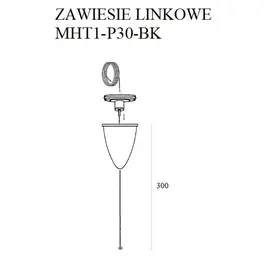Maxlight zawiesie linkowe 3m czarne mht1-p30-bk