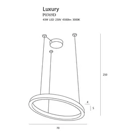 Maxlight luxury p0369d lampa wisząca złota ściemnialna