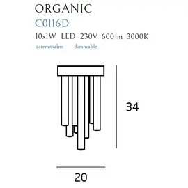Maxlight organic copper c0116d plafon mały ściemnialny