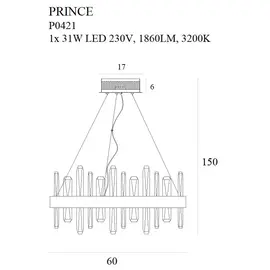 Maxlight prince p0421 lampa wisząca duża
