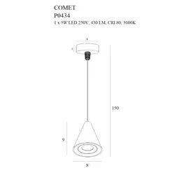 Maxlight comet bell p0434 lampa wisząca czarna