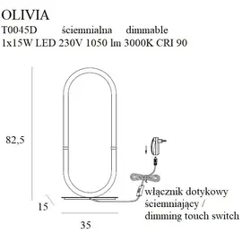 Maxlight olivia t0045d lampa stołowa
