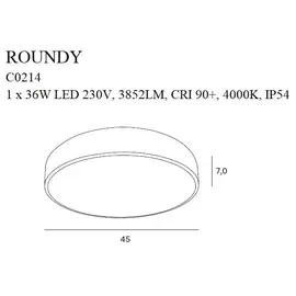 Maxlight roundy c0214 plafon czarny ip54