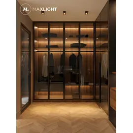 Maxlight tub c0212 lampa sufitowa kwadratowa czarna + pierścień ozdobny złoty rc0155/c0156 gold