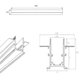 Maxlight magnetic mt0006 szyna magnetyczna podtynkowa 1m czarna