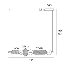 Maxlight p0593 lampa wisząca bora c