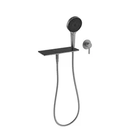 Mobi horizon archive gunmetal brushed bateria natryskowa z wylewką