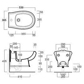 Simas Arcade 51x37cm Bidet Wiszący