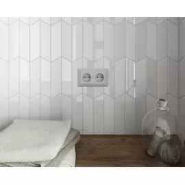 Equipe Chevron WHITE RIGHT 18,6x5,2  płytka ceramiczna połysk