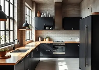 minimalistyczna kuchnia w stylu industrialnym