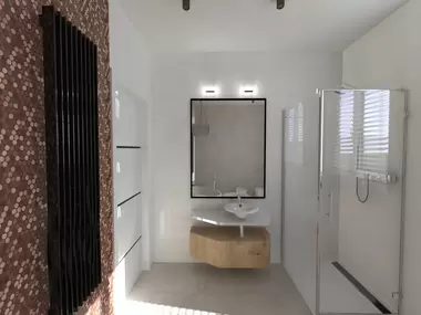 Z nutą mozaiki - łazienka w stylu nowoczesnym  - Multiwnętrza