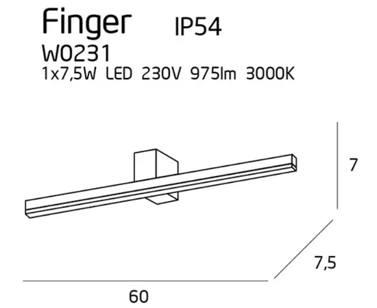 MAXLIGHT Finger W0231 kinkiet mały czarny DARMOWA WYSYŁKA W 24h