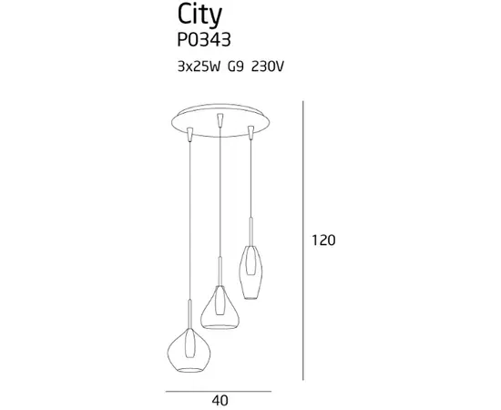 City lampa wisząca 3l