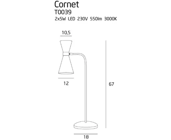 MAXLIGHT Cornet T0039 lampa biurkowa
