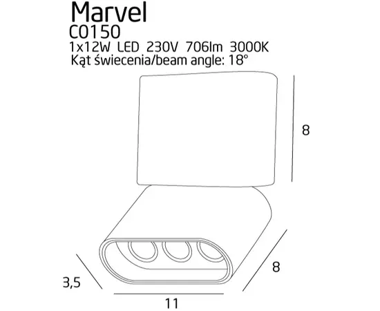 MAXLIGHT Marvel C0150 lampa sufitowa/plafon czarny