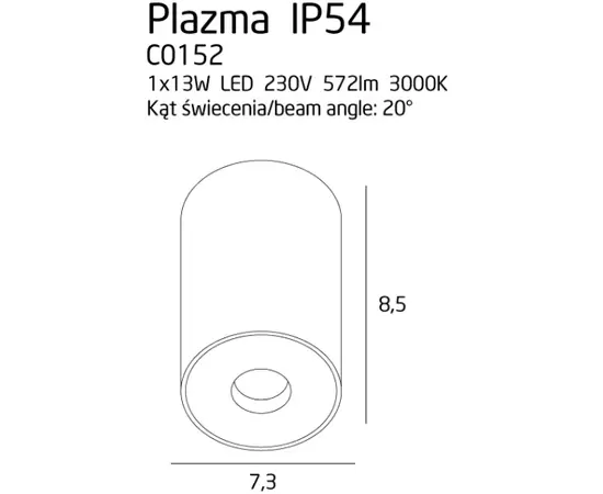 MAXLIGHT Plazma C0152 plafon biały IP54