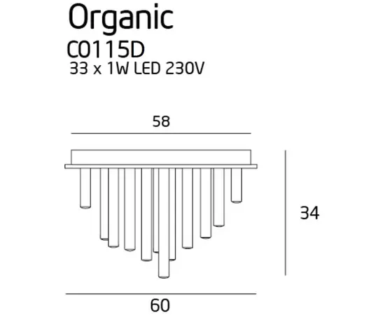 MAXLIGHT Organic C0115D plafon chrom