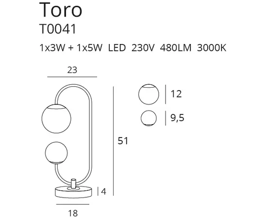 MAXLIGHT TORO T0041 LAMPA BIURKOWA