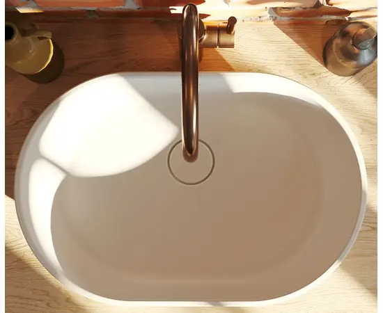 Fjordd salma umywalka nablatowa 60x40cm biała połysk