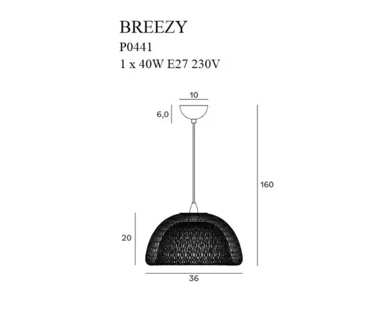 Maxlight Breezy P0441 Lampa Wisząca Złota