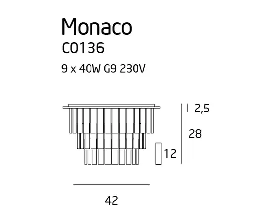 Maxlight Monaco C0136 Plafon Ø 42 cm