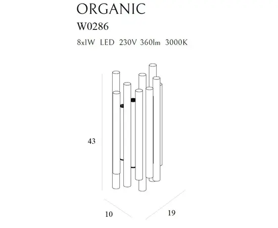 MAXLIGHT Organic Czarny W0286 kinkiet DARMOWA WYSYŁKA W 24h