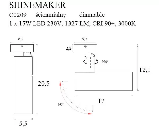 MAXLIGHT Shinemaker C0209 lampa sufitowa biała ściemnialna DARMOWA WYSYŁKA W 24h