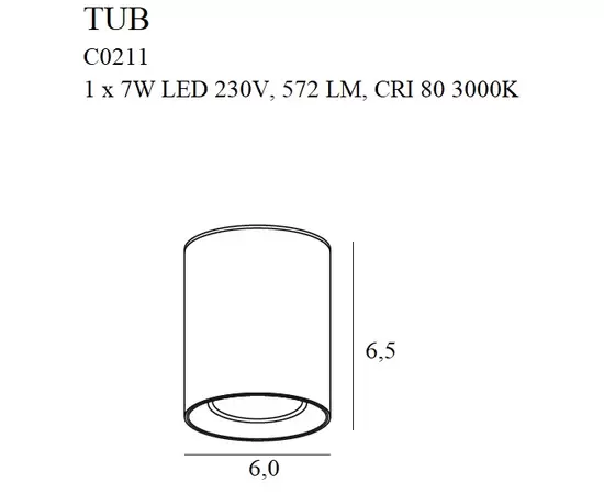MAXLIGHT Tub C0211 lampa sufitowa okrągła czarna + pierścień ozdobny złoty DARMOWA WYSYŁKA W 24h