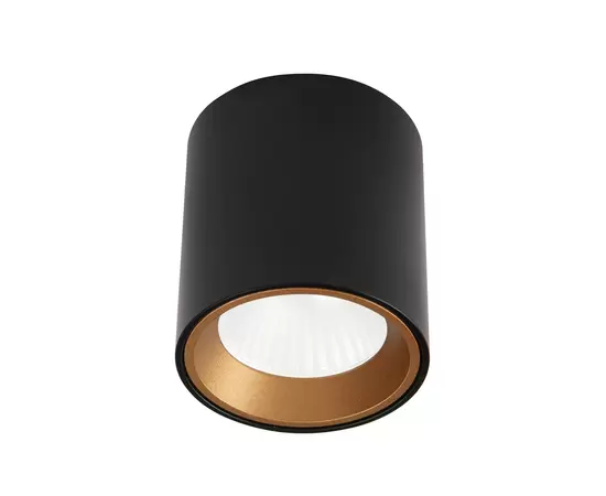 MAXLIGHT Tub C0211 lampa sufitowa okrągła czarna + pierścień ozdobny złoty DARMOWA WYSYŁKA W 24h