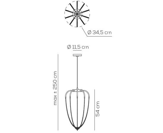Axolight Alysoid Lampa Wisząca Czarna SPALYS34ANNI