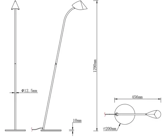 Mantra Cappuccina Lampa Podłogowa Czarna 7585