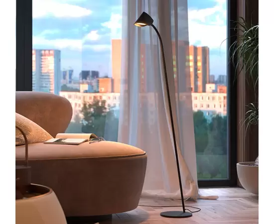 Mantra Cappuccina Lampa Podłogowa Czarna 7585