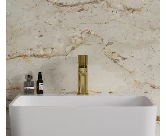 Omnires Contour Bateria Umywalkowa Niska Złoto Szczotkowane CT8010GLB