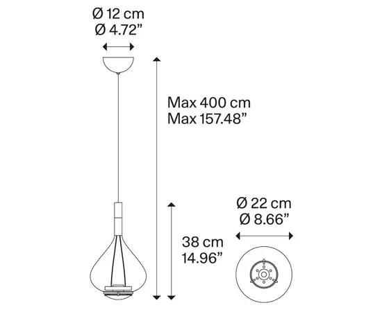 Lodes Sky-Fall Medium Lampa Wisząca Przeźroczysta 14822 0027