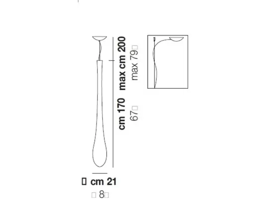 Vistosi Lacrima Lampa Wisząca LACRIMA SP G BC/LU