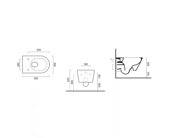 Catalano Zero 55 Bianco Satinato Muszla Podiweszana Newflush 1VS55NRBM