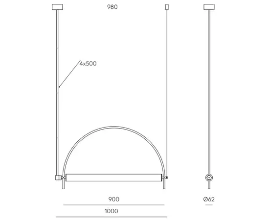 Aromas Arc Lampa Wisząca Złota C1292