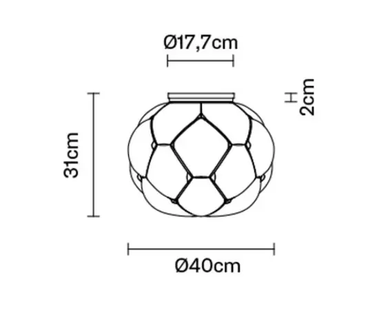 Fabbian Cloudy Lampa Sufitowa/Plafon F21 E02 71