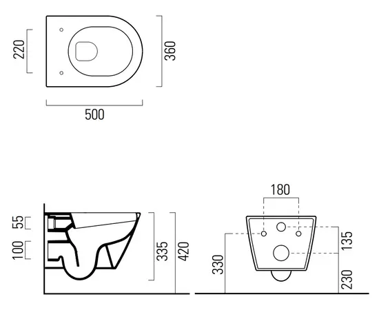 GSI Norm 50x36cm Miska WC Podwieszana Swirlflush 861611