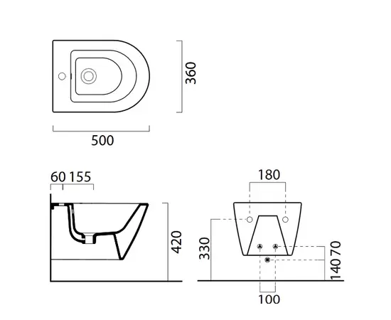 GSI Norm 50x36cm Bidet Podwieszany 8664111