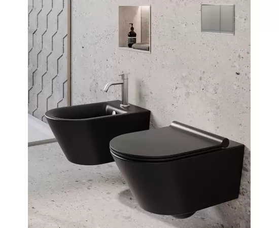 Catalano Zero Nero Satinato Muszla Podwieszana Newflush 55x35 1VS55NRNS