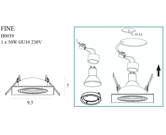 Maxlight fine h0039 oprawa podtynkowa biała